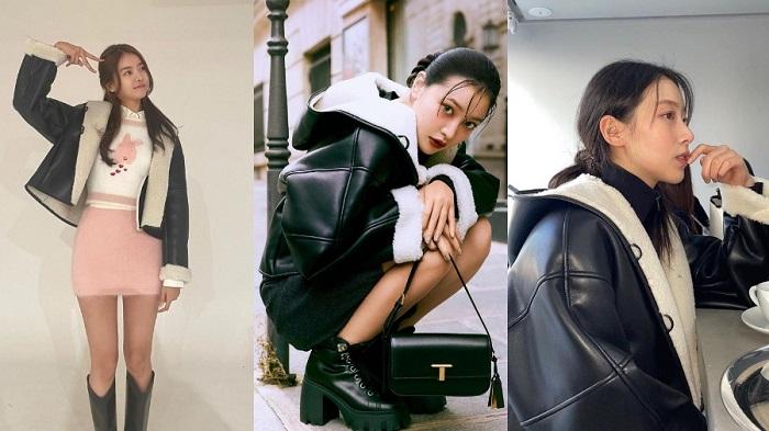 Lim Nayeong, Yeri và người mẫu Yang Ha Yeong phối áo khoác da lót lông với boot và váy ngắn